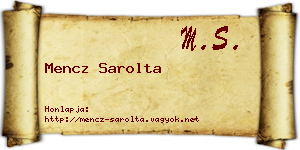 Mencz Sarolta névjegykártya
